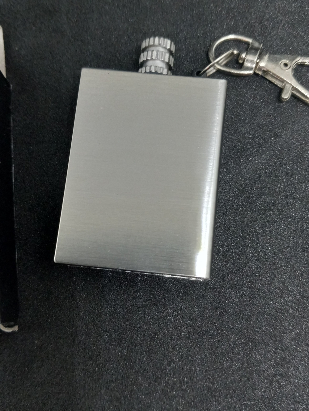 Pocket Keychain Flask - Silver Stainless Look